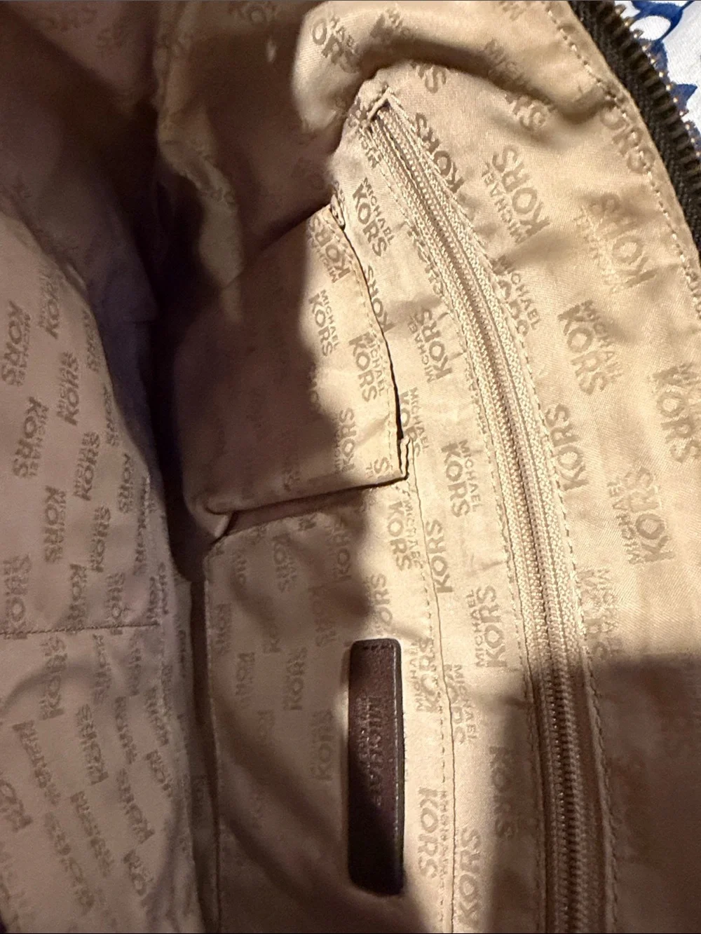 Michael Kors Dark Brown Leather Shoulder Bag with Gold Hardware